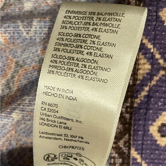 Free People We the Free Thermal Henley Patchwork patterned long sleeve top L - Picture 9 of 11